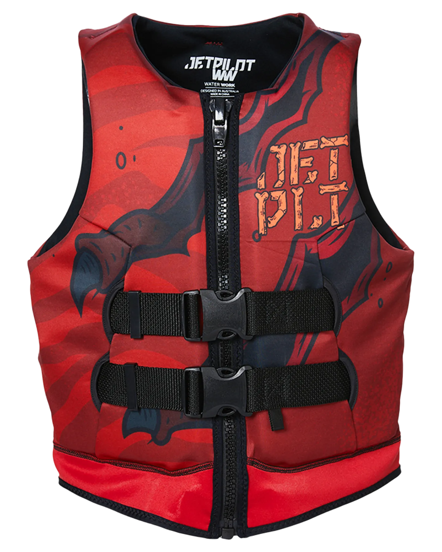 Jetpilot Boys Rex Youth Cause Neo Vest - Red - 2024