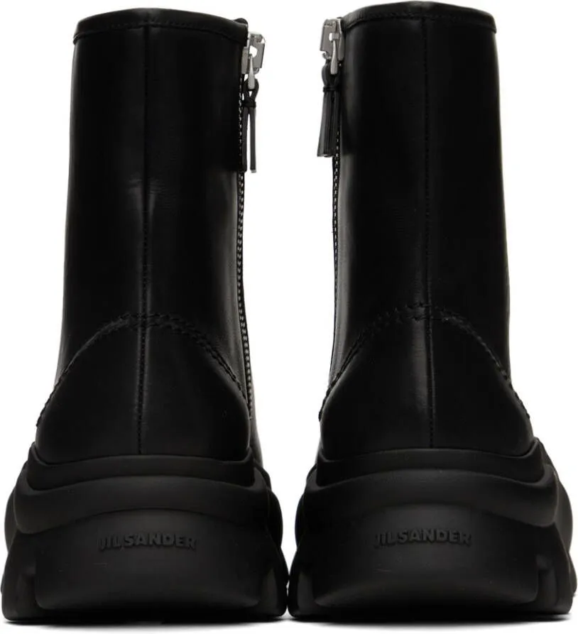 Jil Sander Black Zip Boots