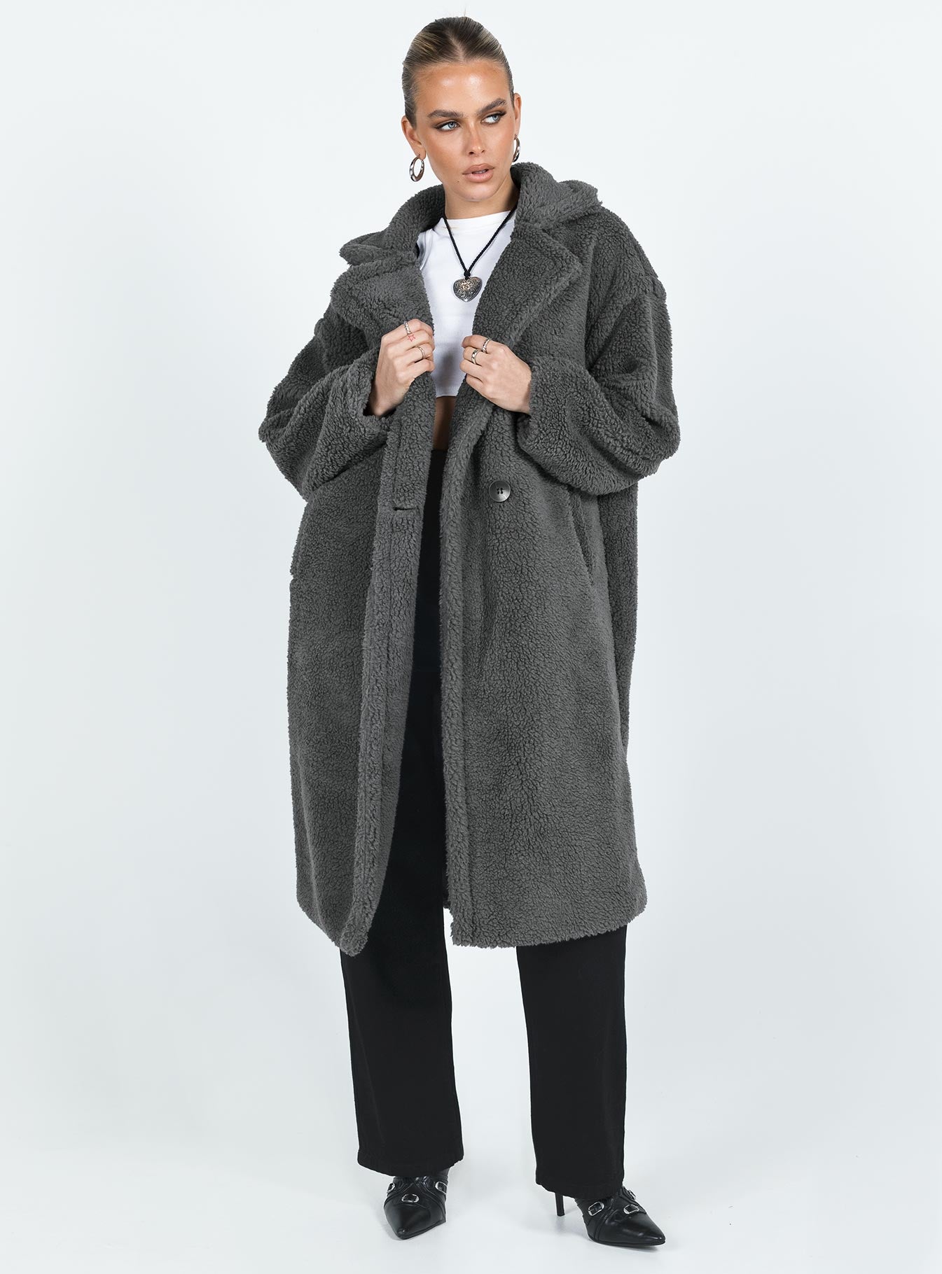 Kayland Teddy Coat Charcoal