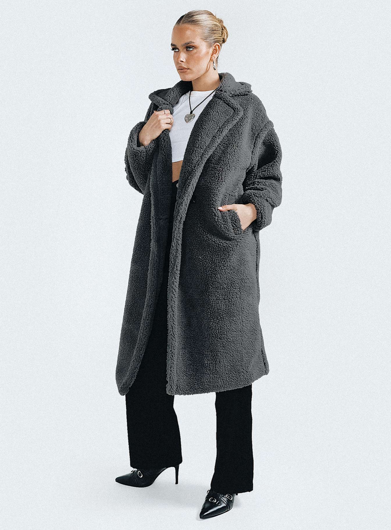 Kayland Teddy Coat Charcoal