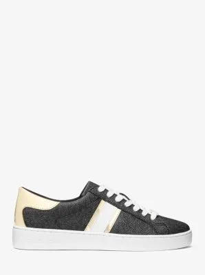 Keaton Metallic Striped Signature Logo Sneaker