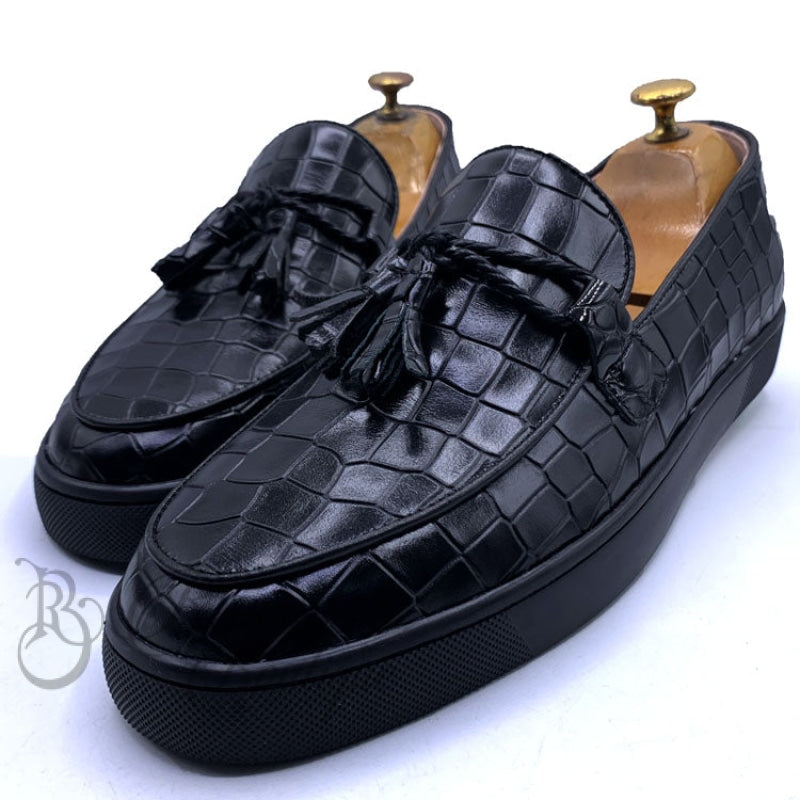 LB cracked leather black soles | Black