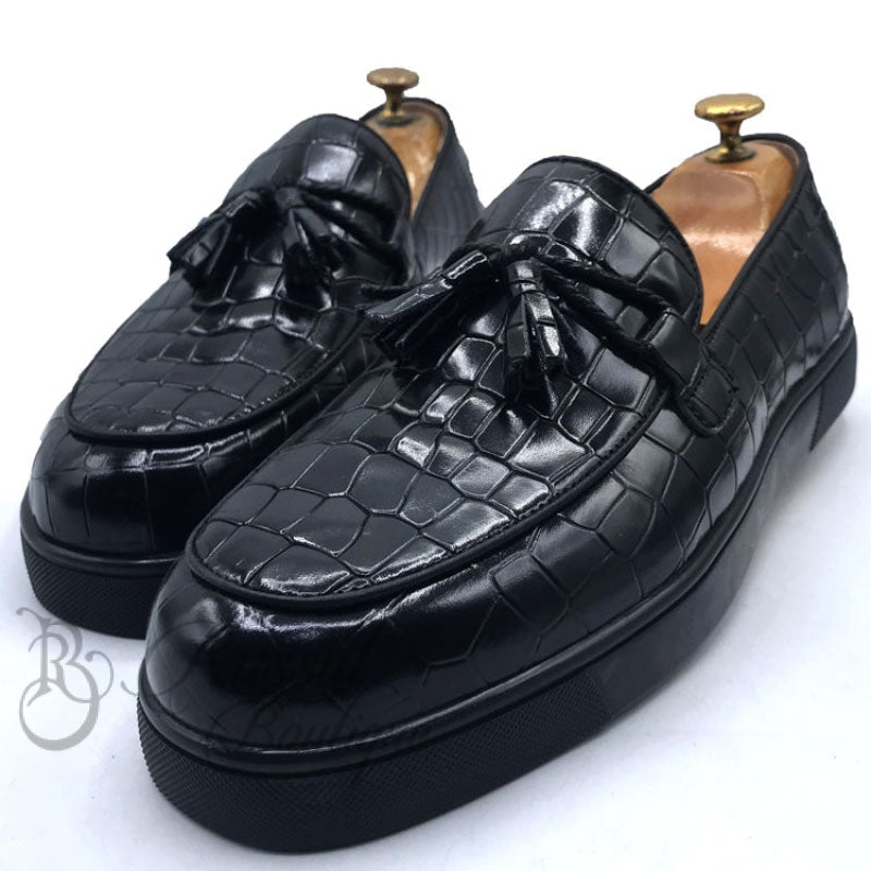 LB cracked leather black soles | Black