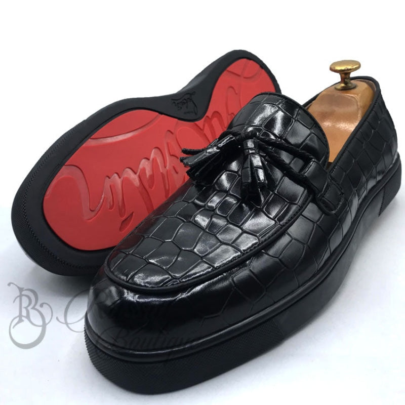 LB cracked leather black soles | Black