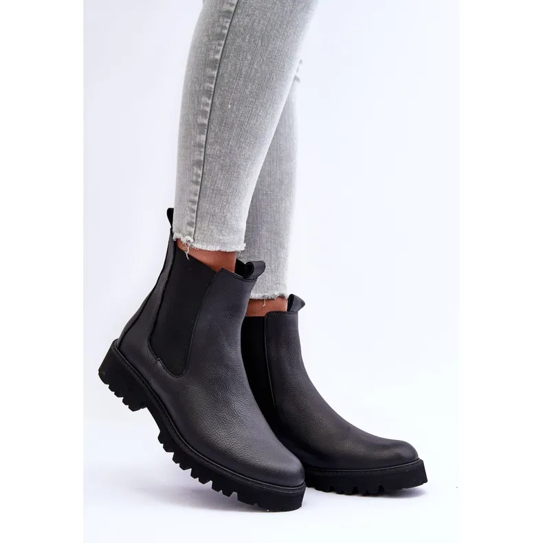 Leather Boots Jodhpur Boots Black Nicole 2672