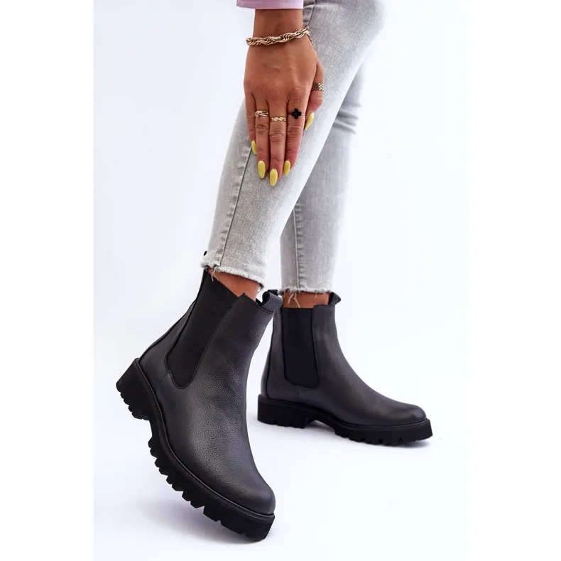 Leather Boots Jodhpur Boots Black Nicole 2672