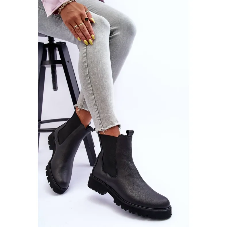 Leather Boots Jodhpur Boots Black Nicole 2672