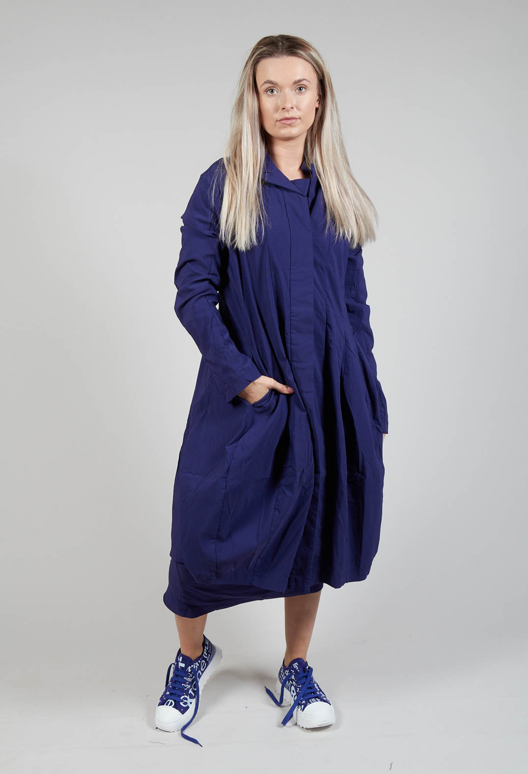 Lightweight Coat with Tulip Hem in Azur