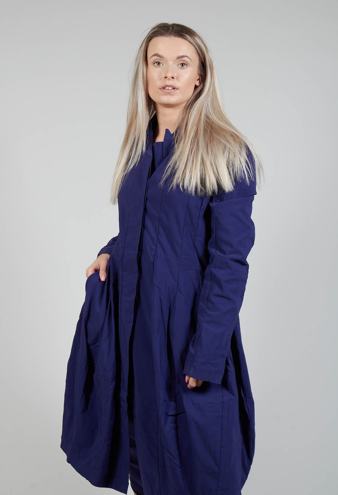 Lightweight Coat with Tulip Hem in Azur