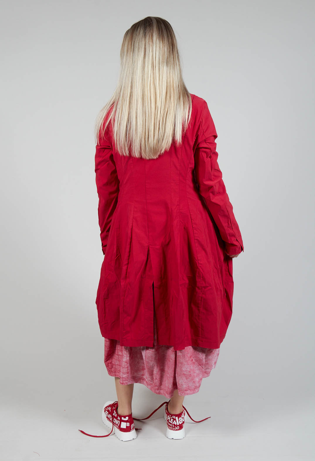 Lightweight Coat with Tulip Hem in Chili