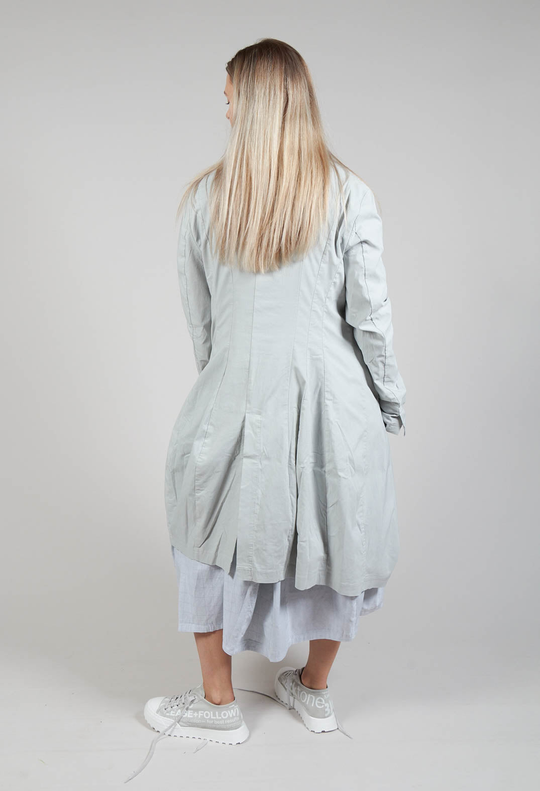 Lightweight Coat with Tulip Hem in Grey