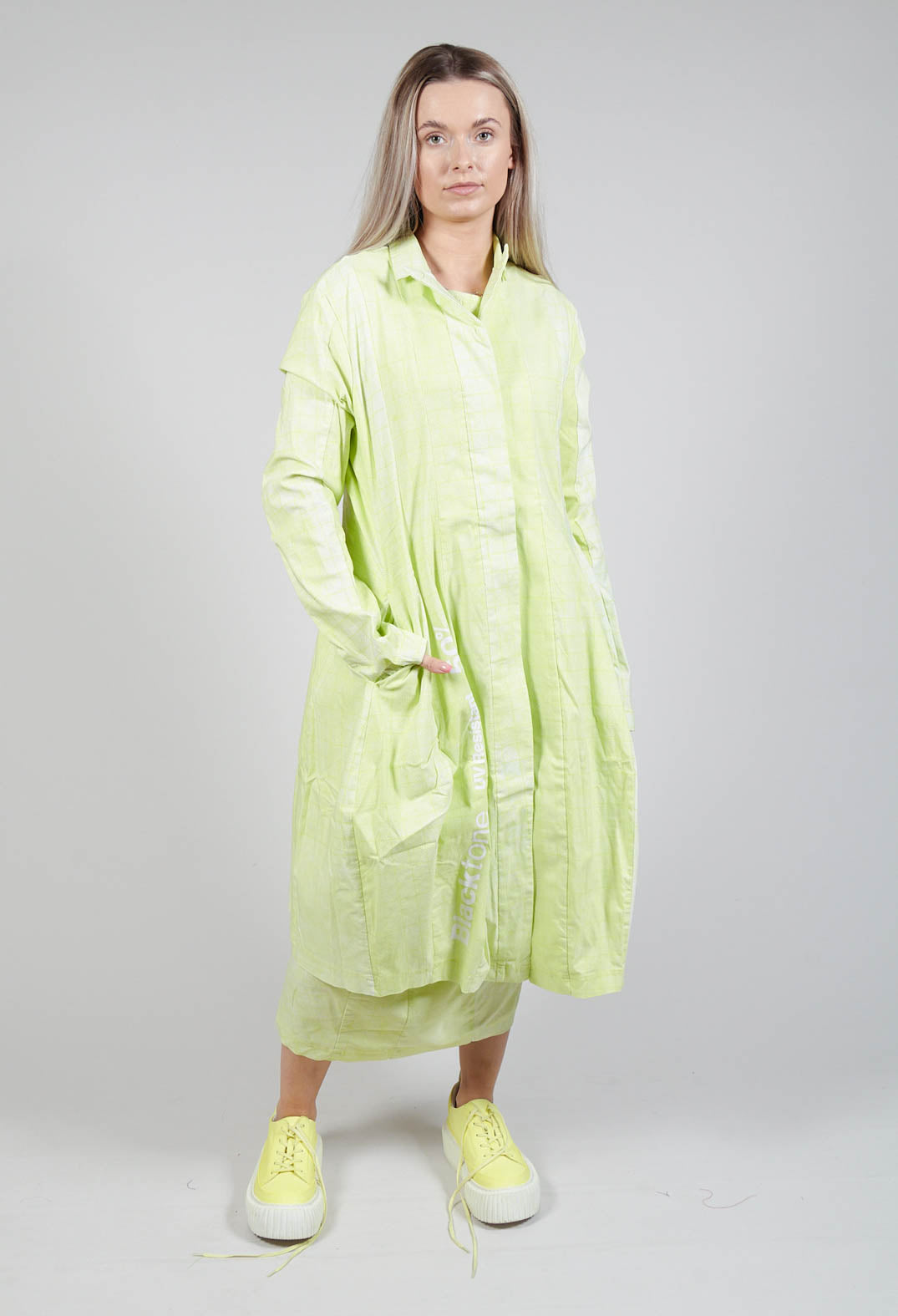 Lightweight Coat with Tulip Hem in Placed Sun Print