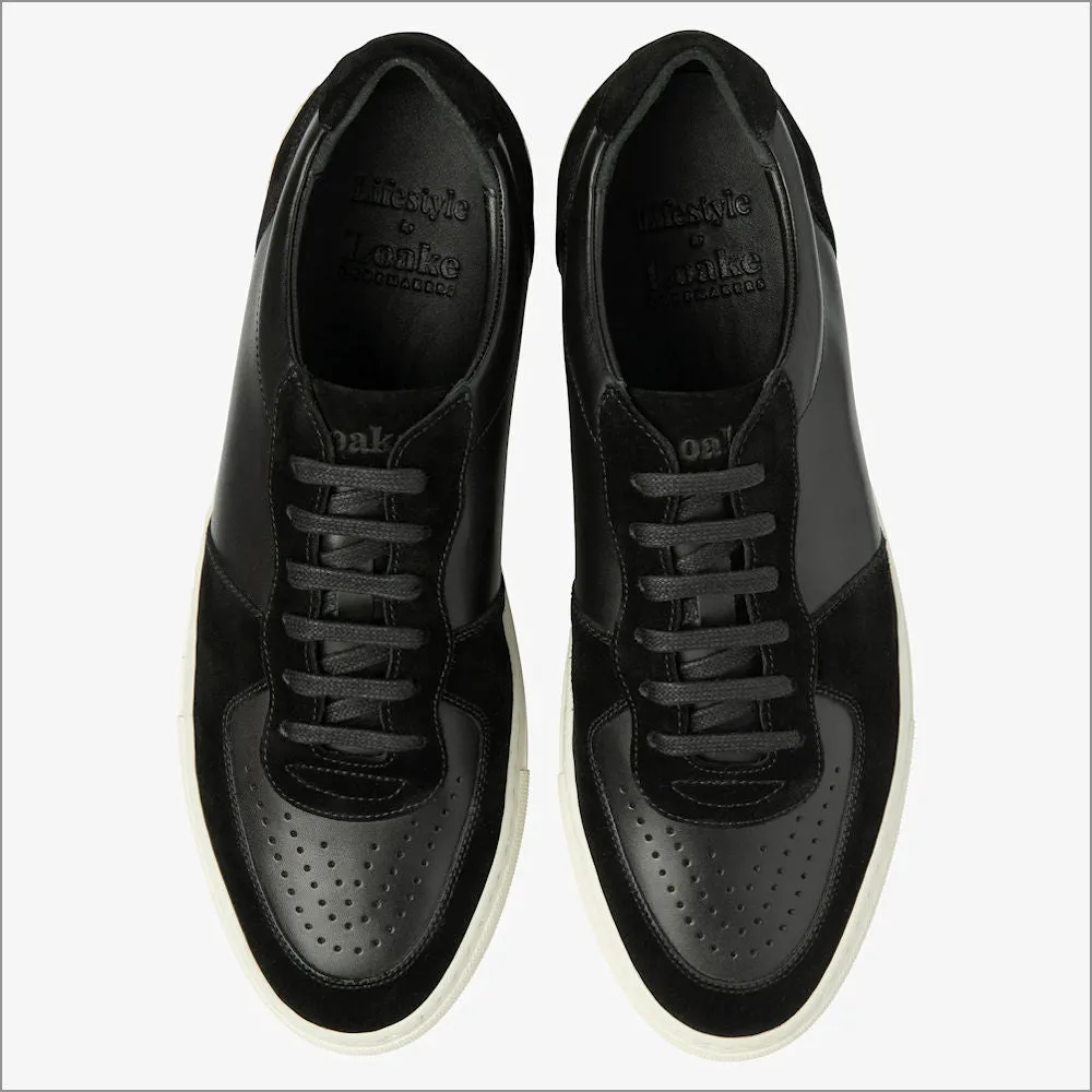 Loake Rush Black Leather and Suede Trainer*