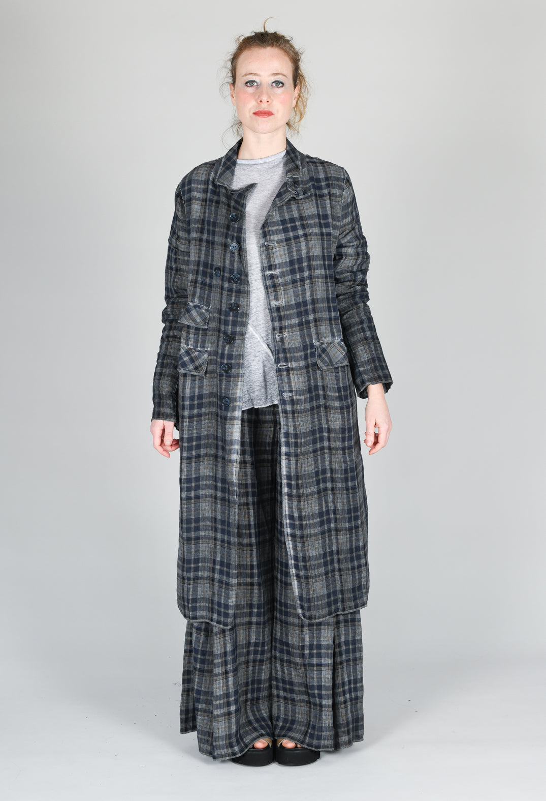 Long Length Coat in Original Grey Tartan