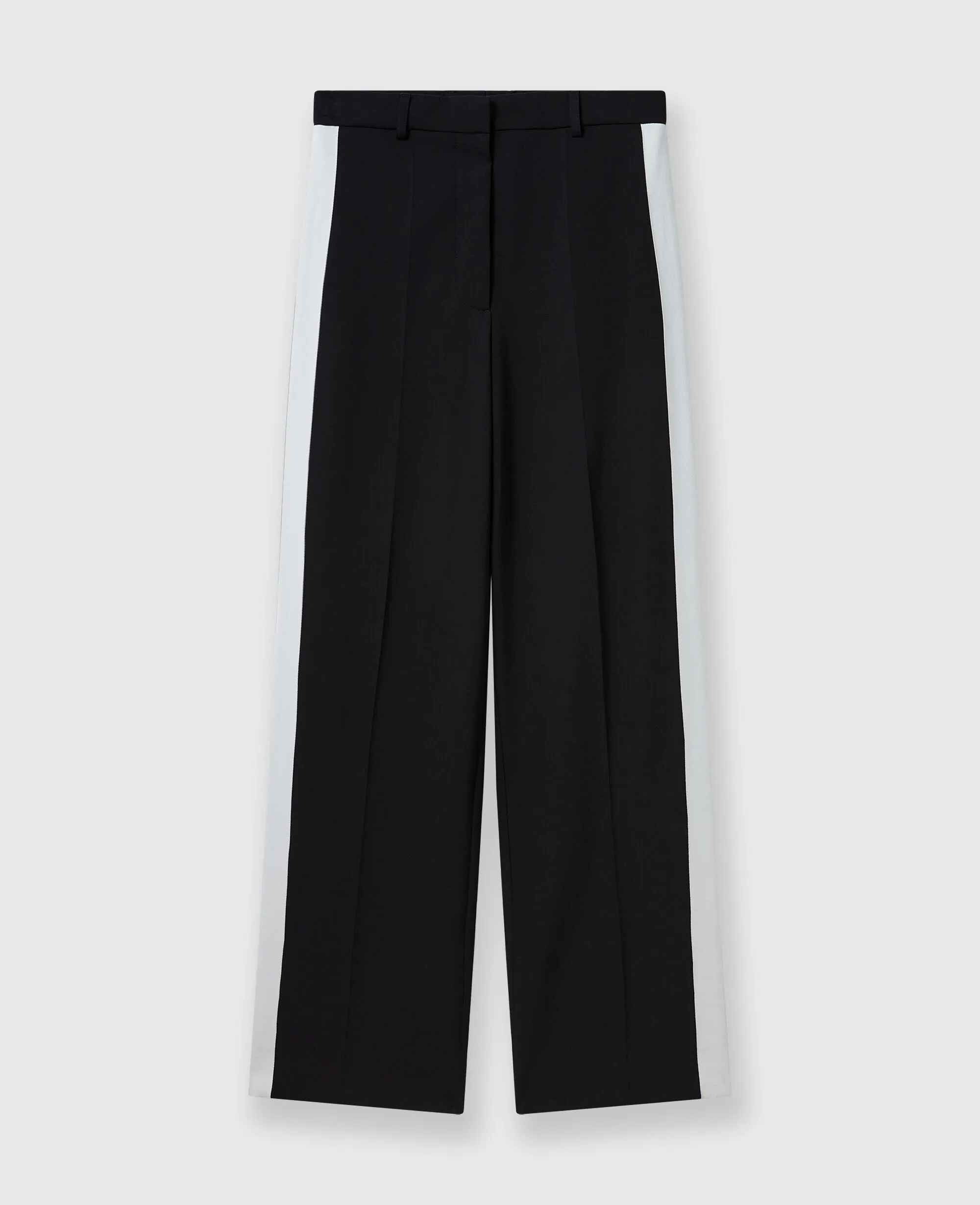 Low-Rise Stripe Straight-Leg Pants