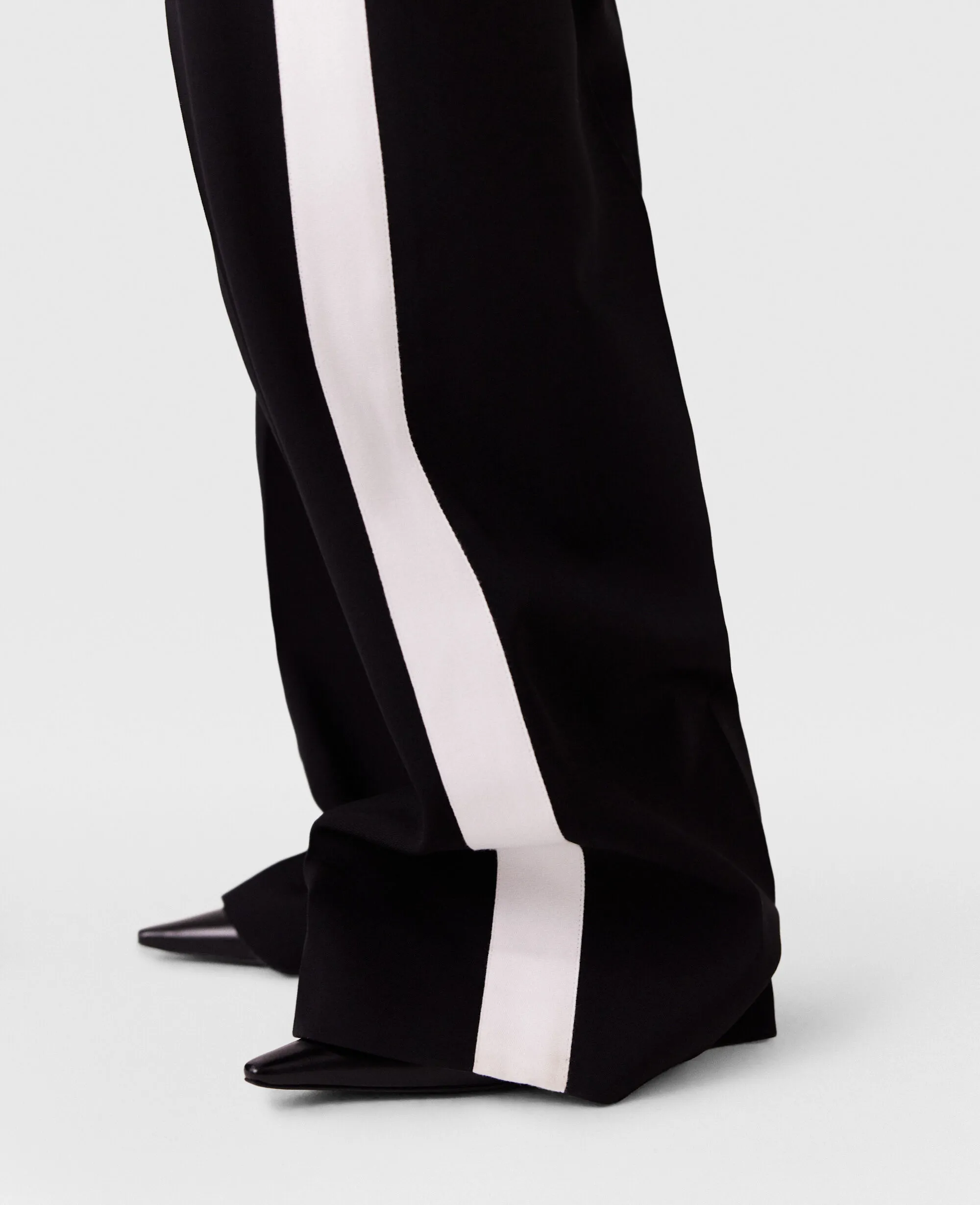 Low-Rise Stripe Straight-Leg Pants