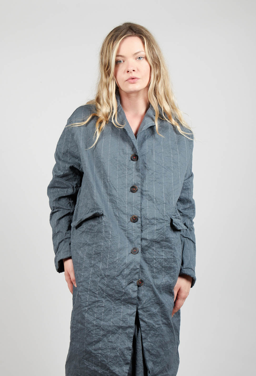 Marta Coat in Zinc Stripe