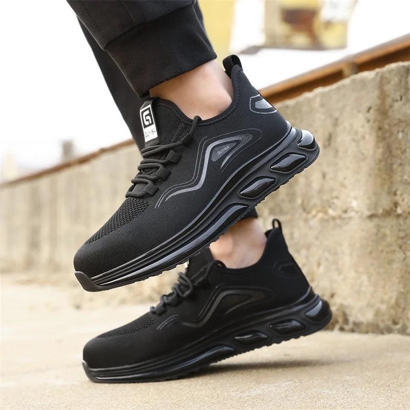 Men's Black Safety Work Sneakers - CS439650 Casual Shoes