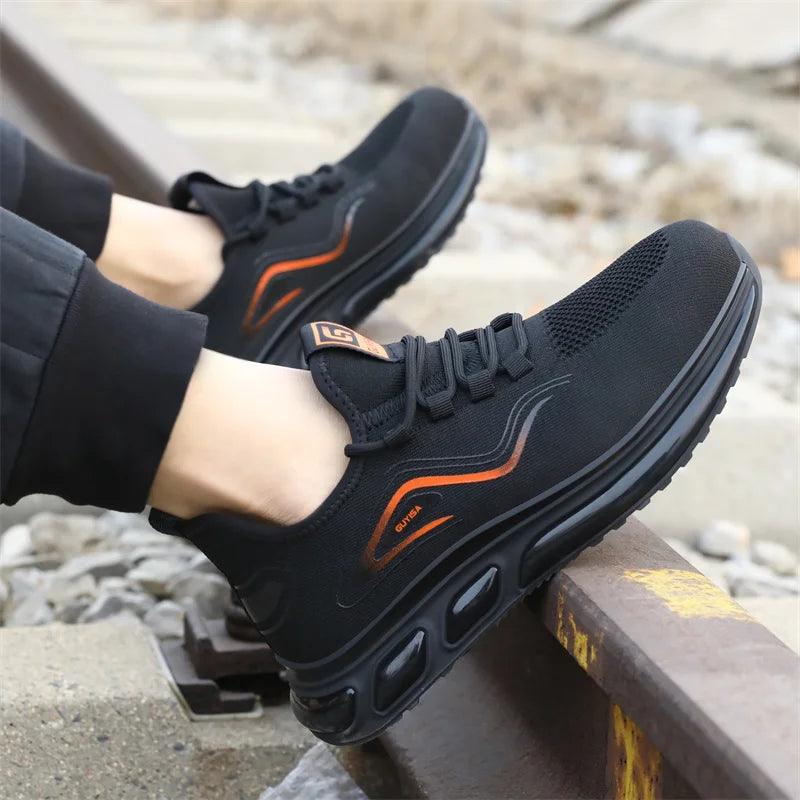 Men's Black Safety Work Sneakers - CS439650 Casual Shoes