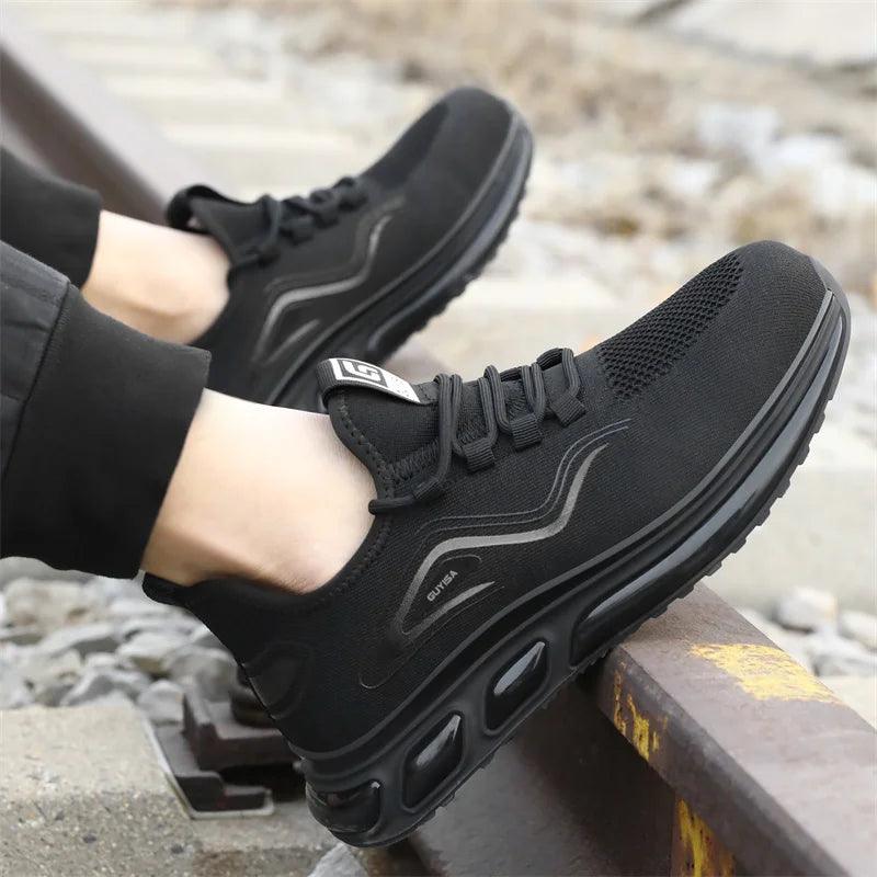 Men's Black Safety Work Sneakers - CS439650 Casual Shoes