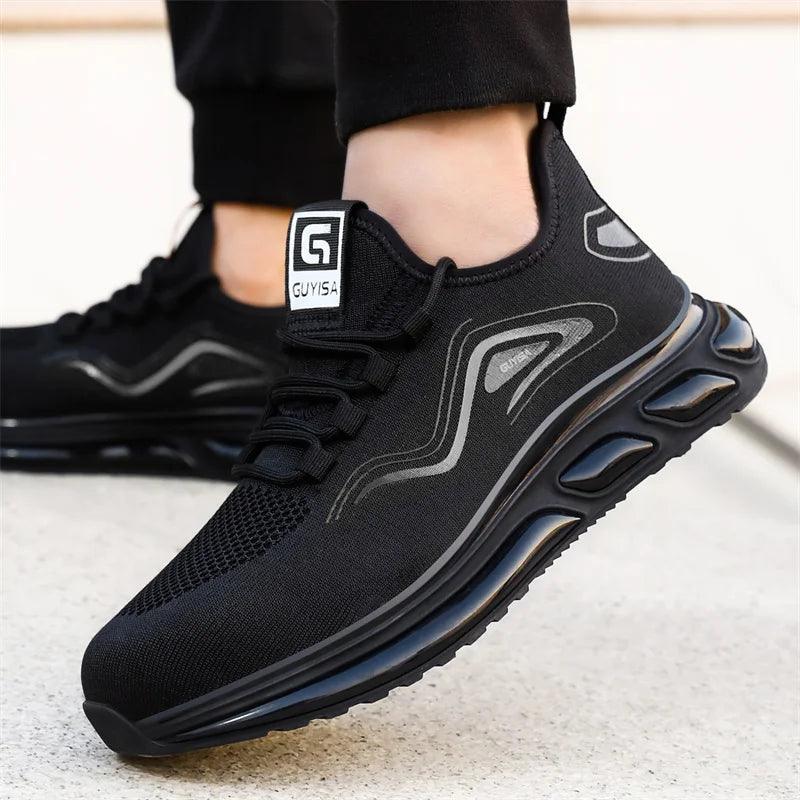 Men's Black Safety Work Sneakers - CS439650 Casual Shoes