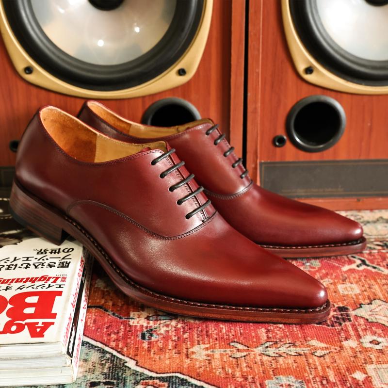 Men's Handmade Welted Calf Skin Leather Pointed Casual Business Oxford Shoes