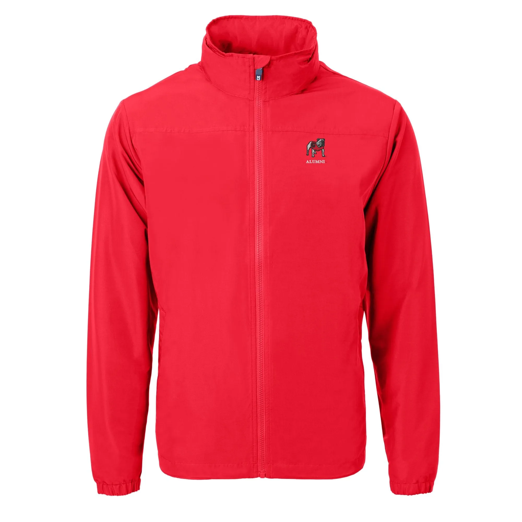 Men's Cutter & Buck Red Georgia Bulldogs Alumni Logo Charter Eco Recycled Full-Zip Jacket