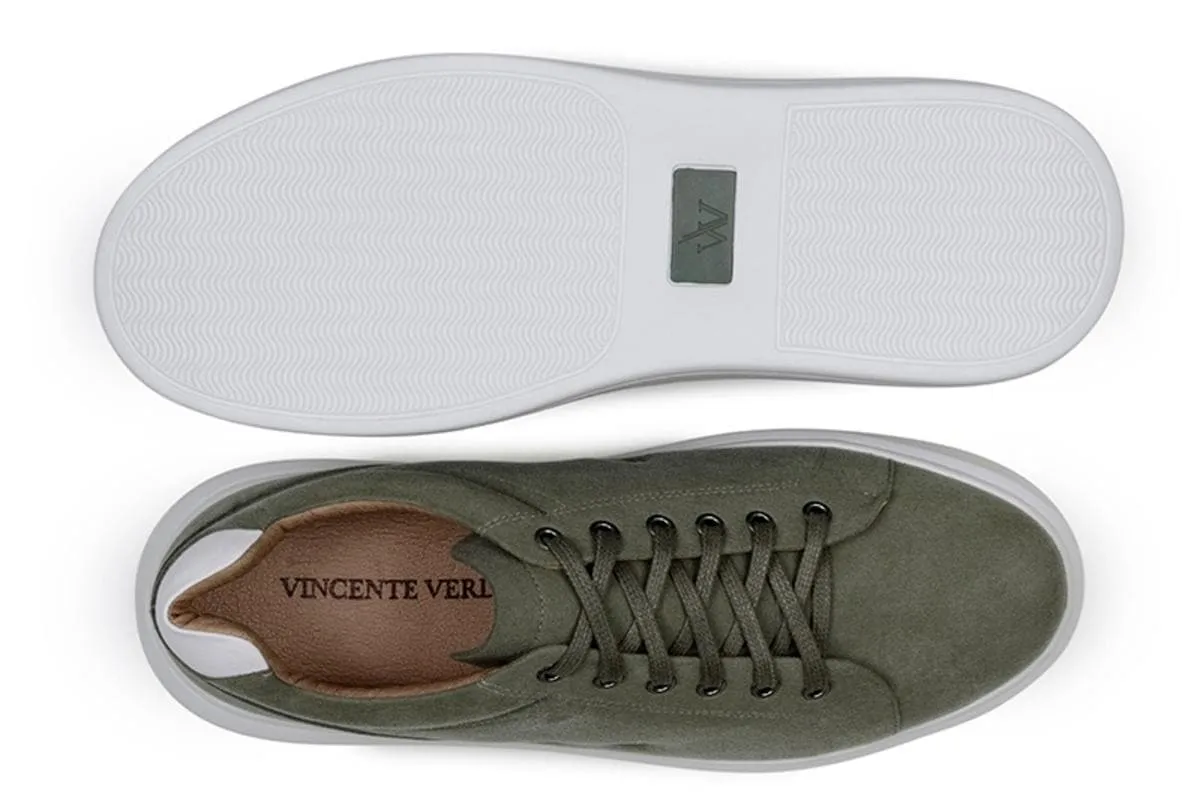 'Milano' men's vegan sneaker by Vincente Verde - dark olive