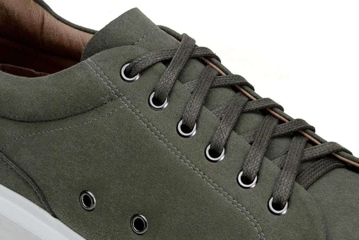 'Milano' men's vegan sneaker by Vincente Verde - dark olive