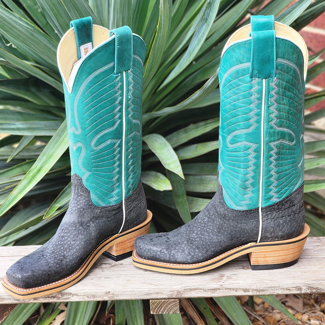 Olathe Women's Turquoise & Dark Grey Carpincho Boots