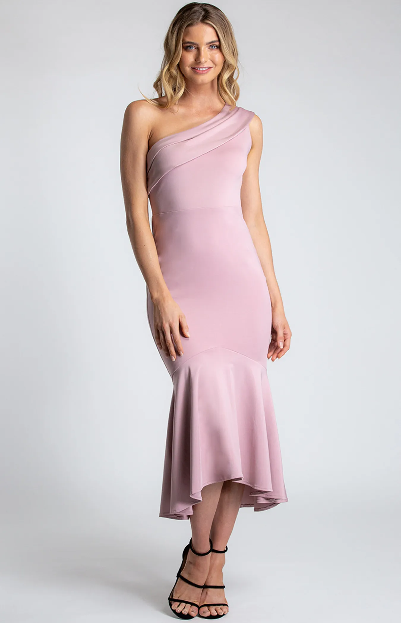 One Shoulder Fishtail Dress (ADR925A)