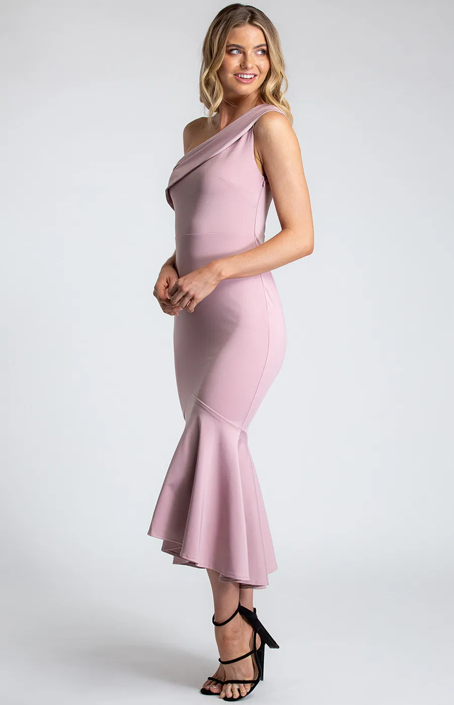 One Shoulder Fishtail Dress (ADR925A)