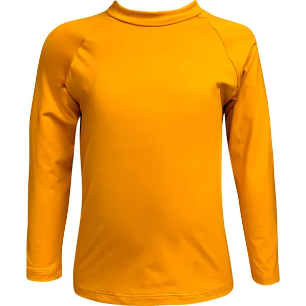 Pepita & Me Mostaza Long Raglan Sleeve Solid Rashguard, Mustard