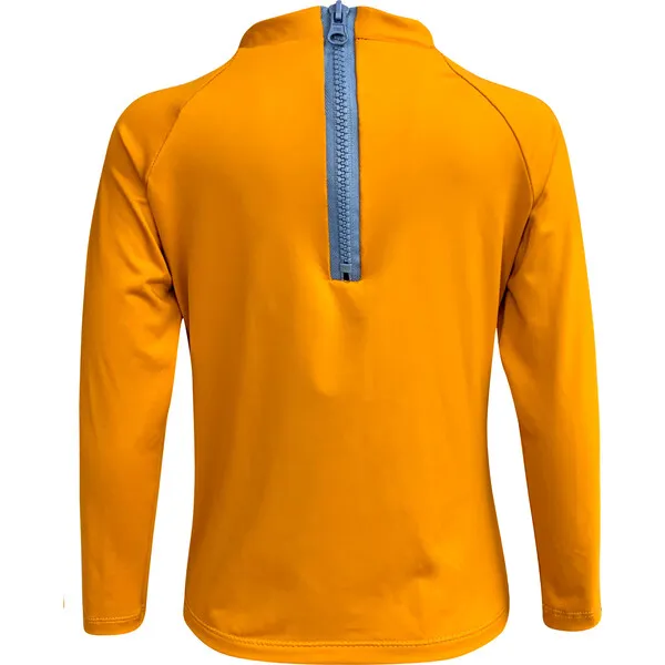 Pepita & Me Mostaza Long Raglan Sleeve Solid Rashguard, Mustard