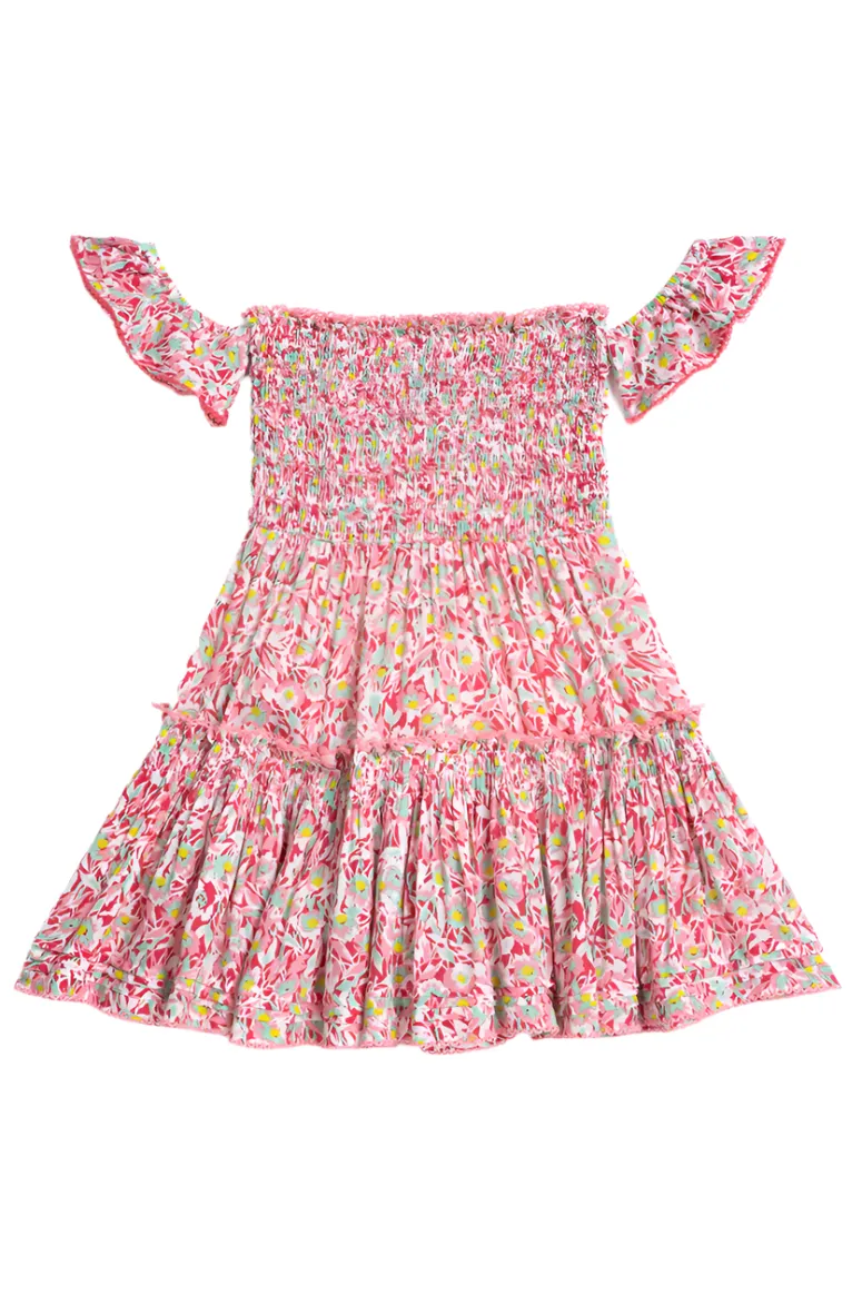 Poupette St. Barth - Kids Aurora Mini Dress - Pink Ocean Flowers