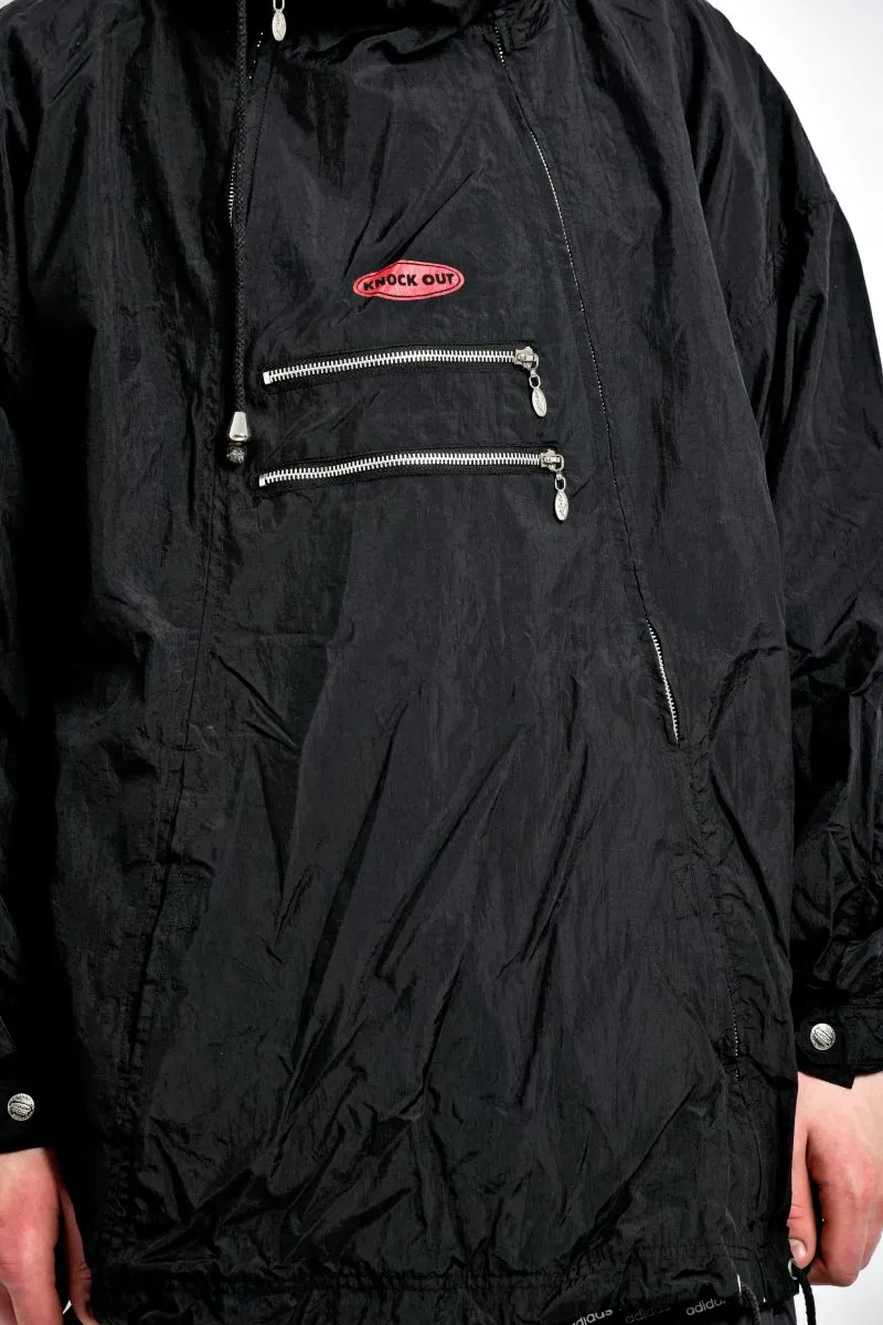 Retro windbreaker solid black