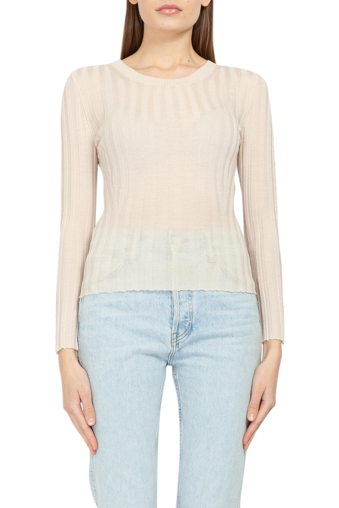 Ribbed sweater with cut-out detail