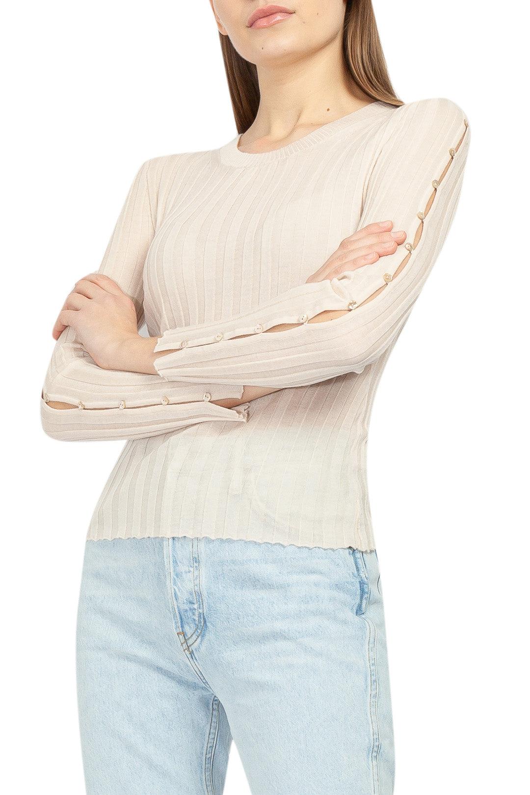 Ribbed sweater with cut-out detail