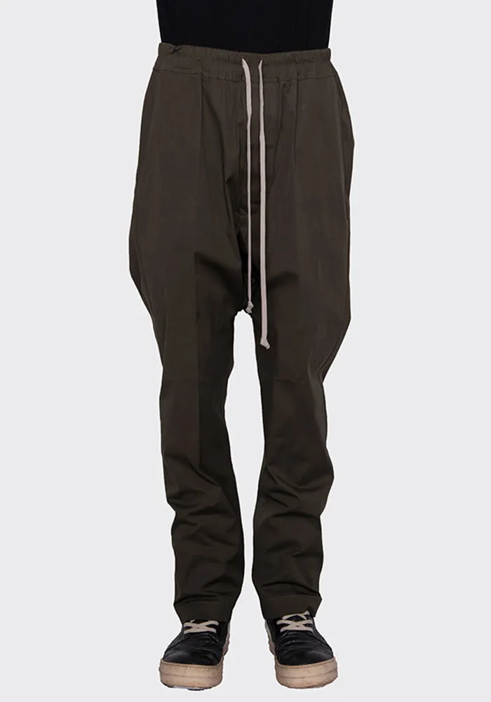 RICK OWENS RU02B2380 TE DRAWSTRING LONG PANTS GREEN