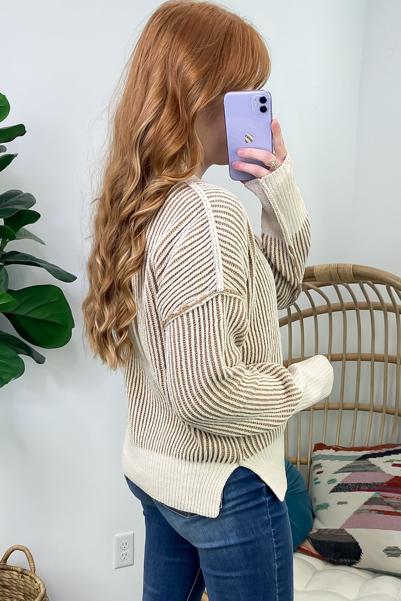 Shey Two Tone Knit Sweater - FINAL SALE