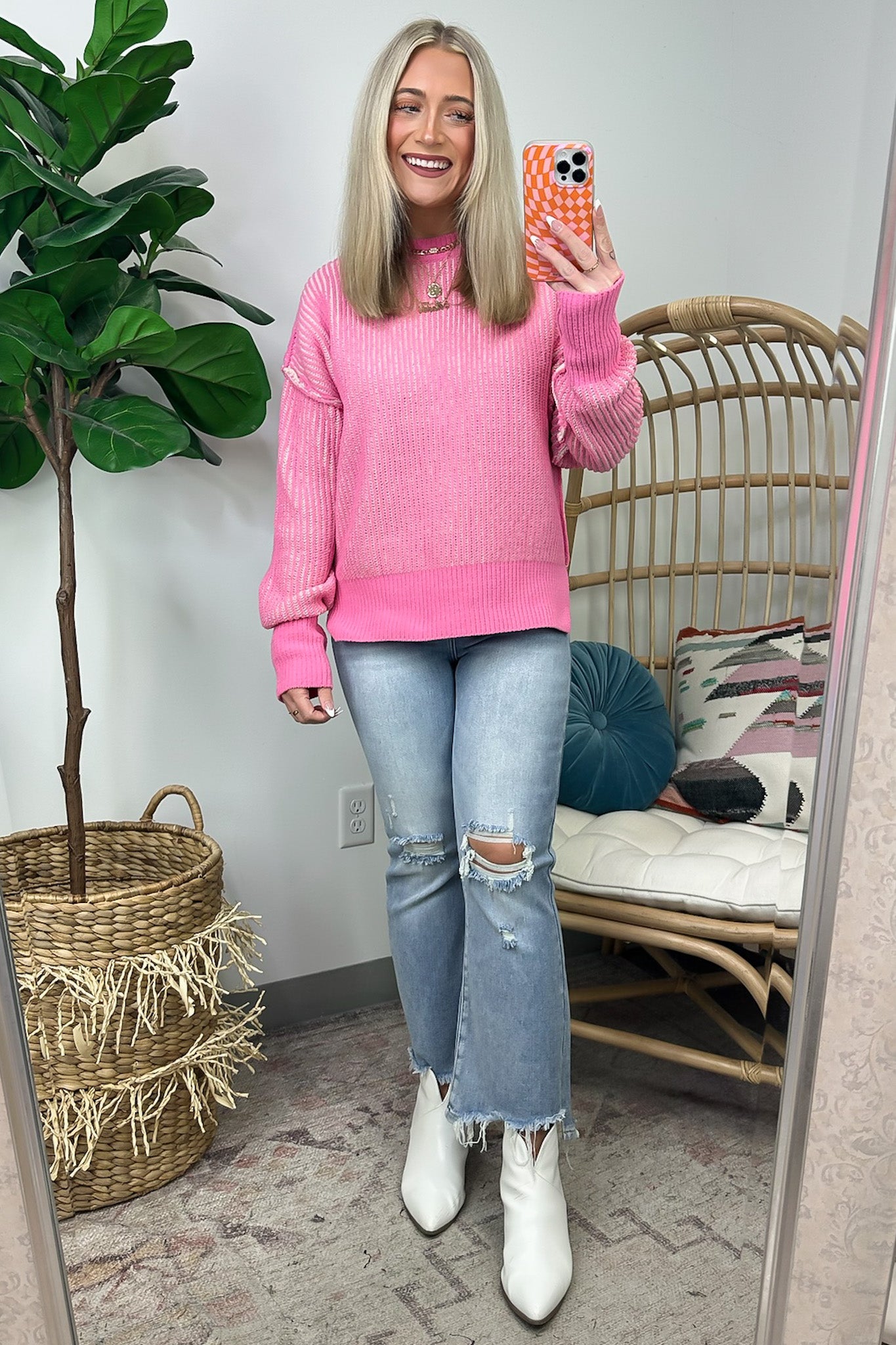 Shey Two Tone Knit Sweater - FINAL SALE