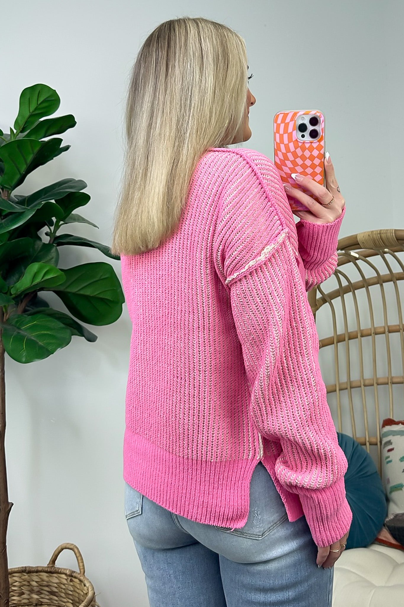 Shey Two Tone Knit Sweater - FINAL SALE