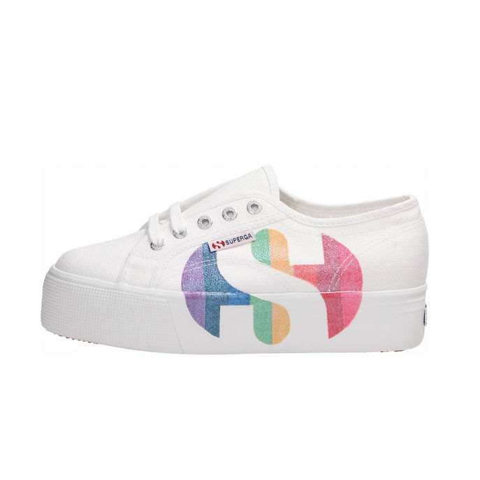 SHOES 2790 COTW PRINTED LOGO GLITTER Woman White Multicolor