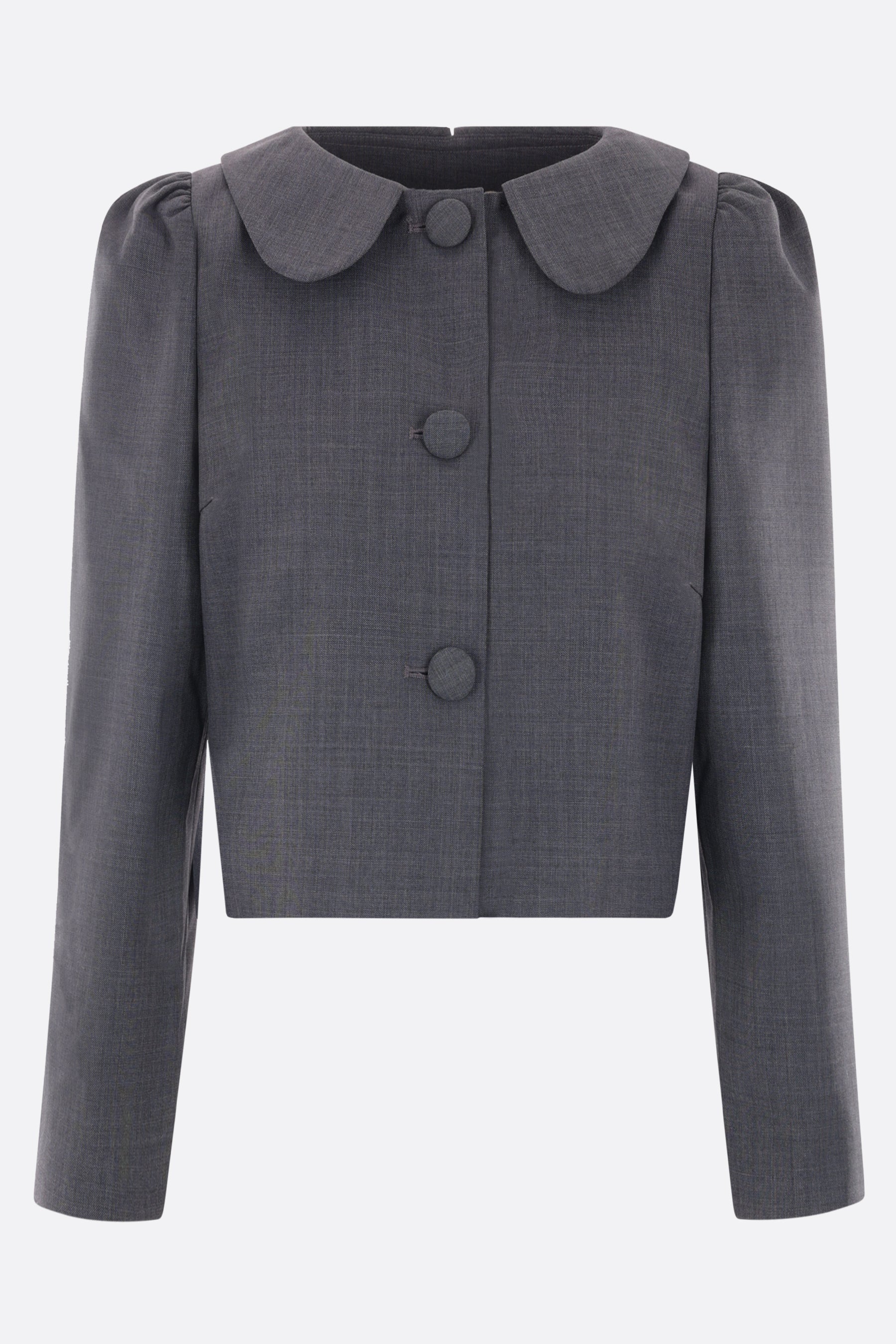 single-breasted wool blend jacket