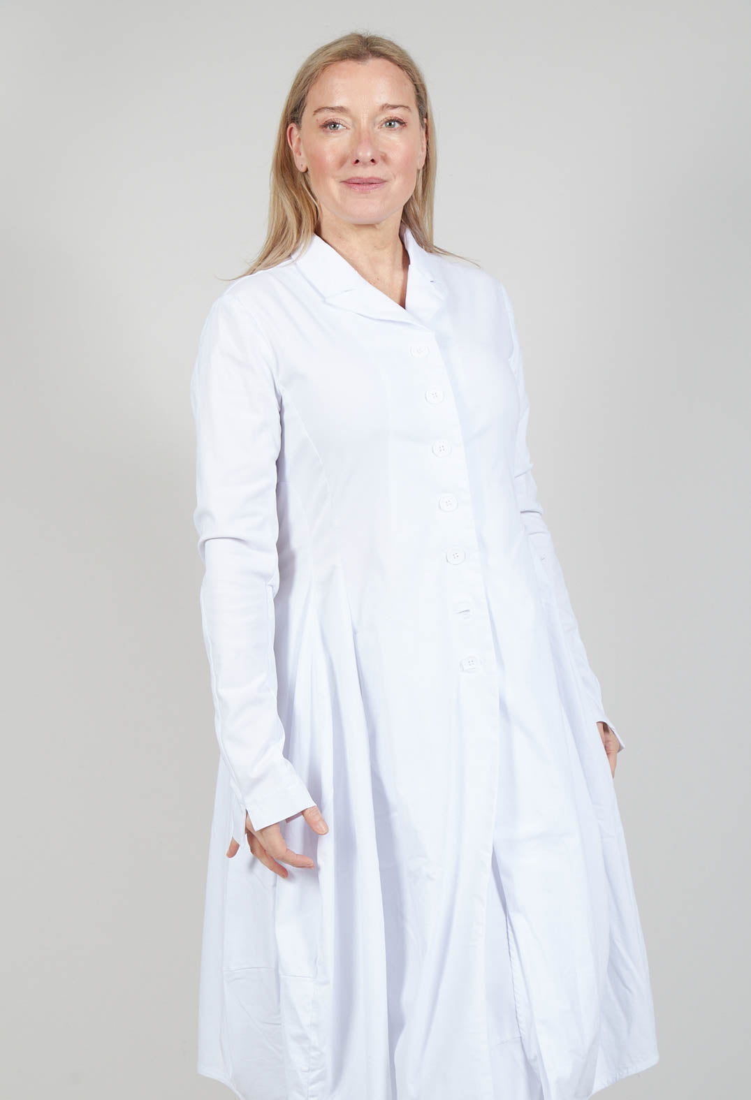 Stretch Fit Coat in White