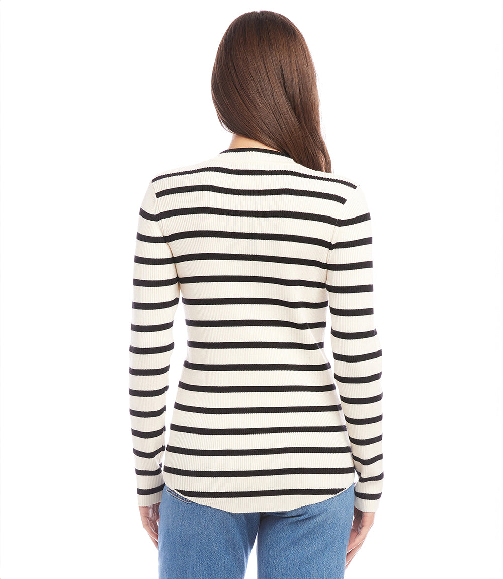 Stripe Shirttail Sweater