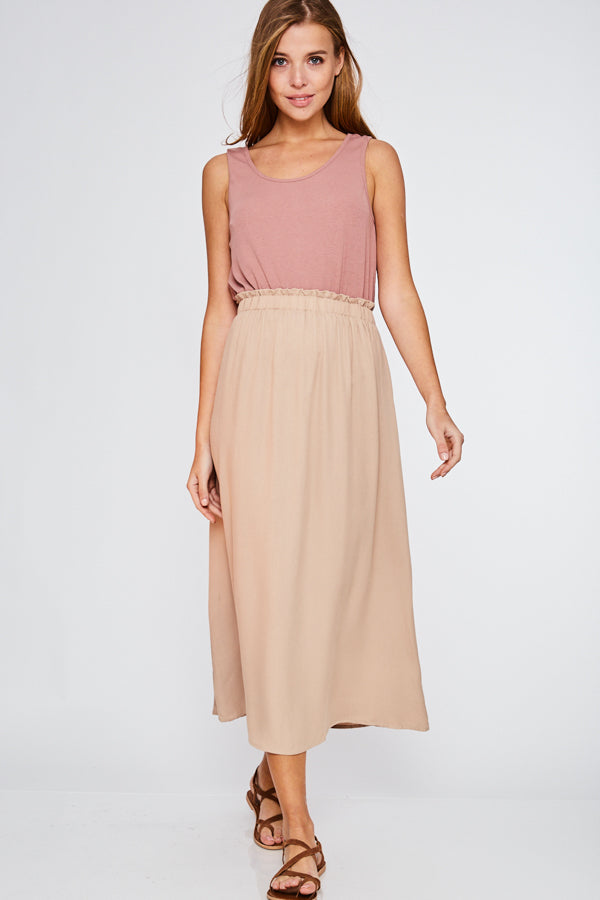 Sweet Caroline Color Block Maxi Dress