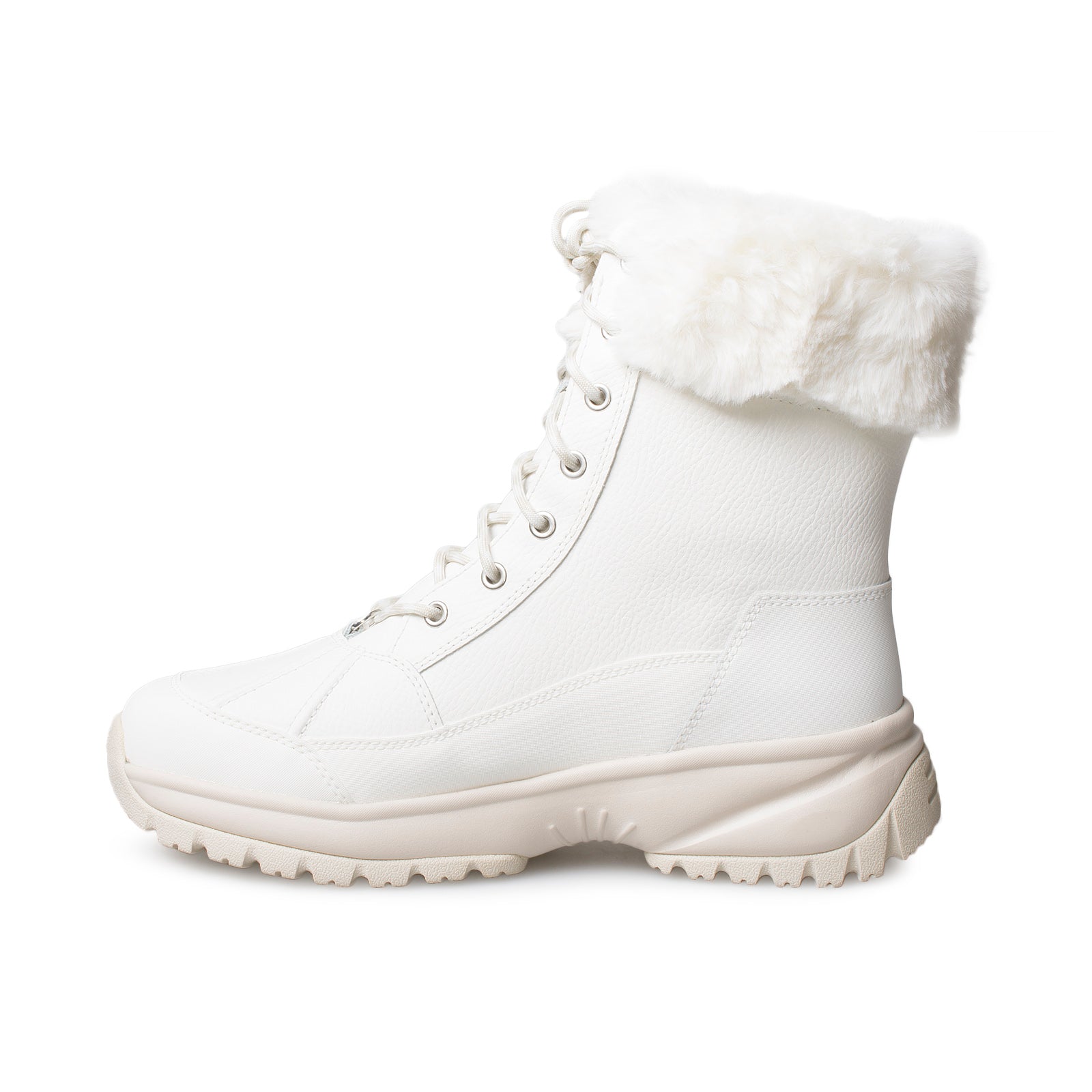 UGG Yose Fluff White Boots - Women's