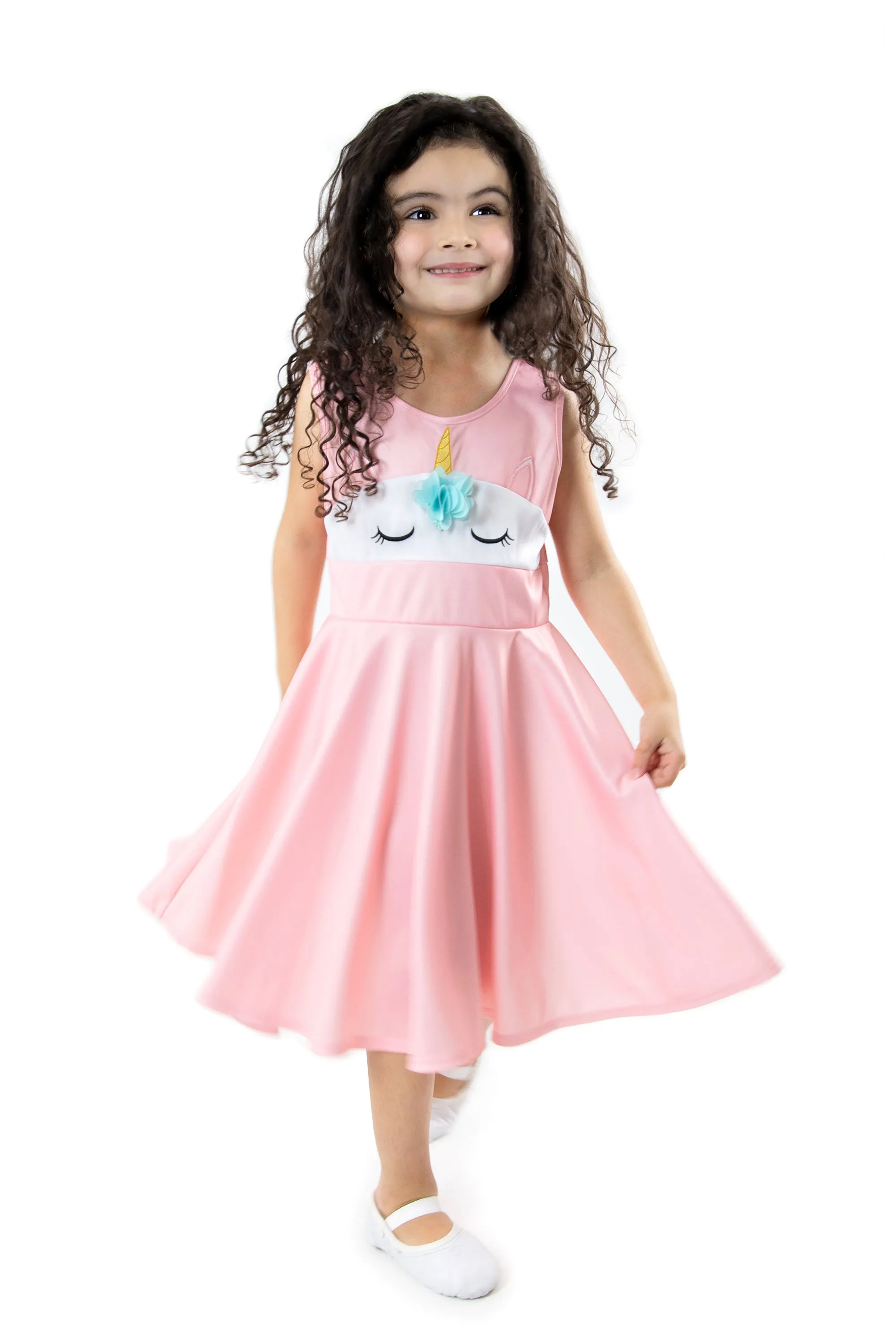 Unicorn Twirl Dress Pink