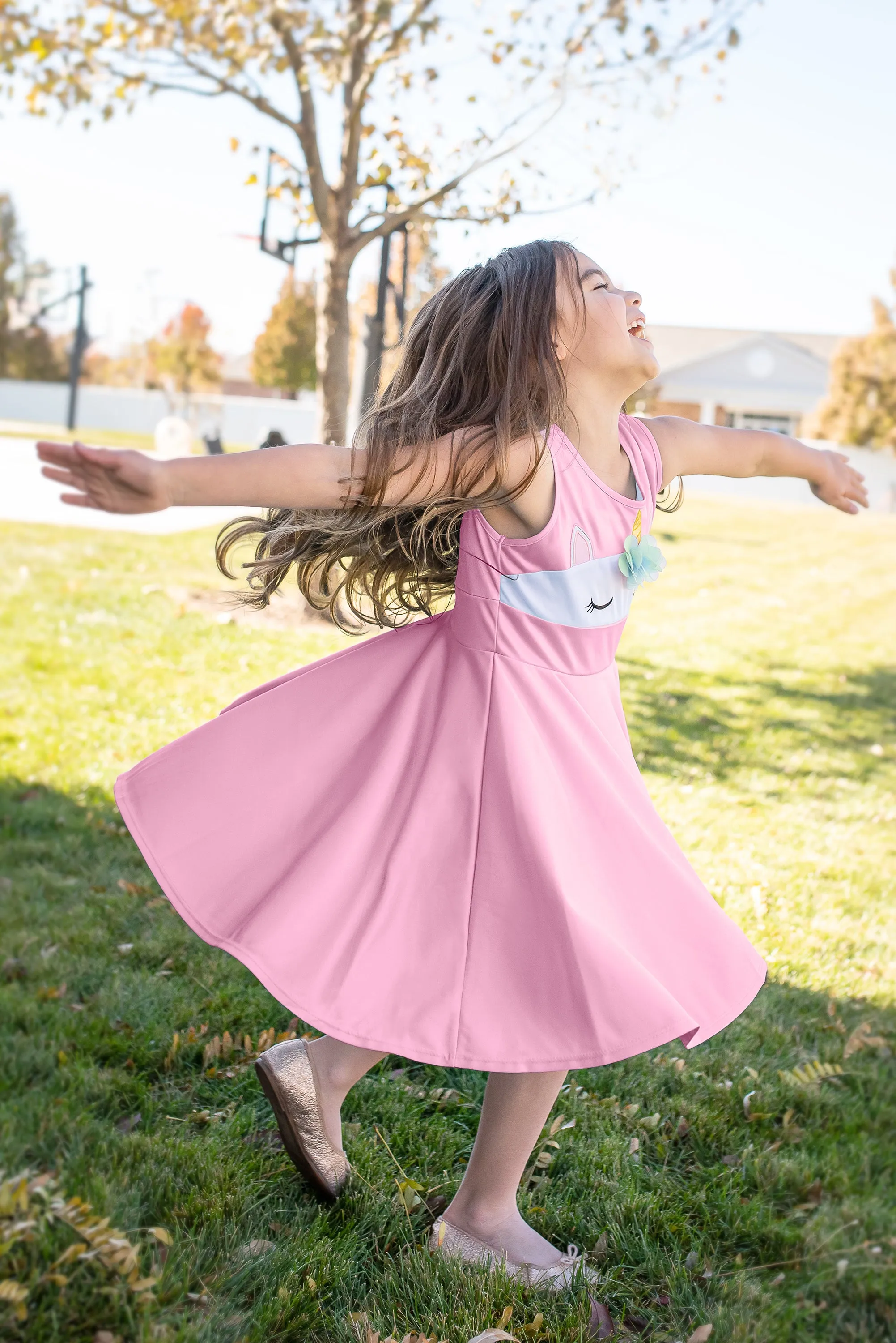 Unicorn Twirl Dress Pink